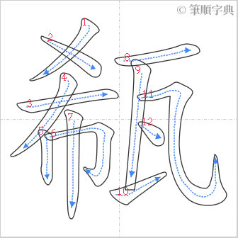 “「瓻」的筆順”