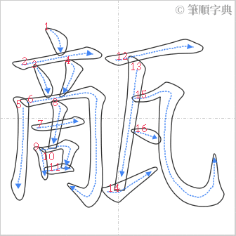 “「甋」的筆順”