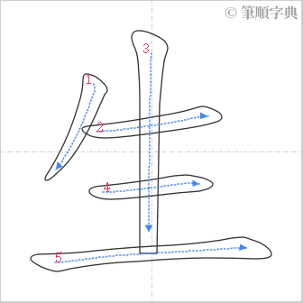 “「生」的筆順”