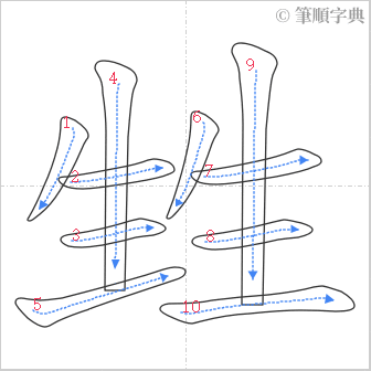 “「甡」的筆順”