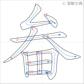 “「畚」的筆順”