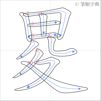 “「畟」的筆順”