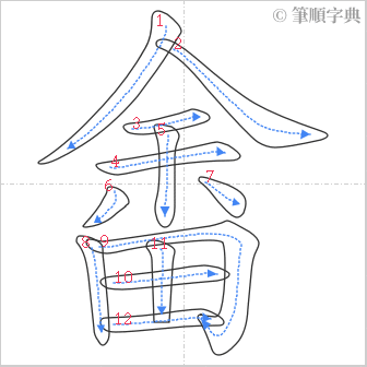 “「畬」的筆順”