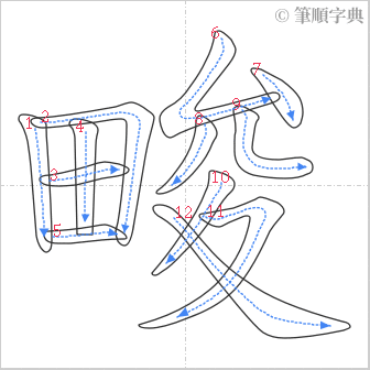 “「畯」的筆順”