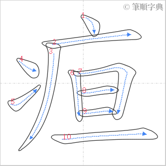 “「疸」的筆順”