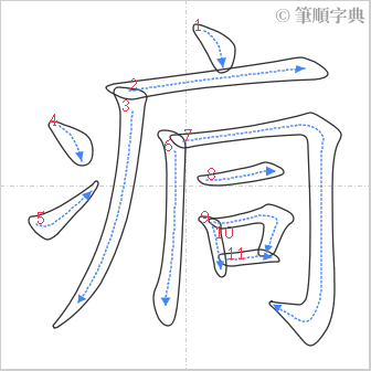 “「痌」的筆順”