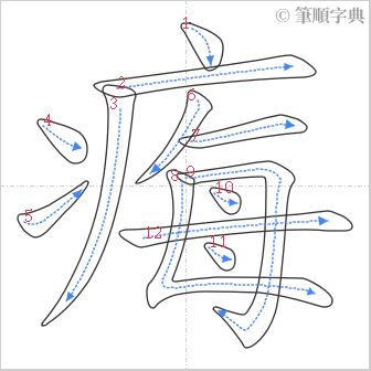 “「痗」的筆順”