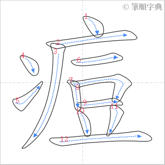 “「痘」的筆順”