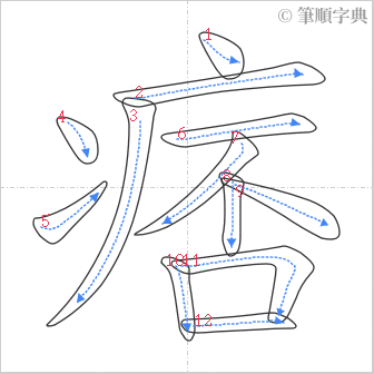 “「痞」的筆順”