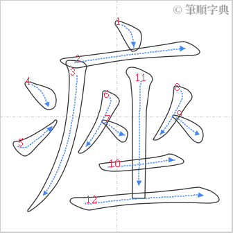 “「痤」的筆順”