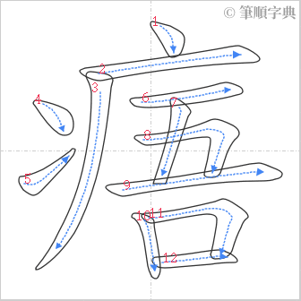 “「痦」的筆順”