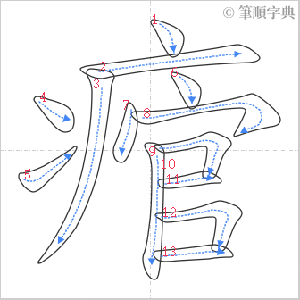 “「痯」的筆順”