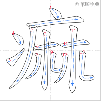 “「痲」的筆順”