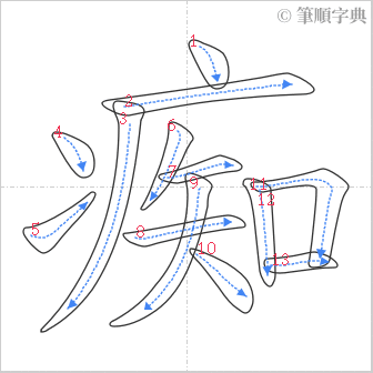 “「痴」的筆順”