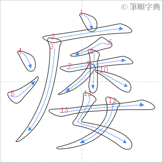 “「痿」的筆順”