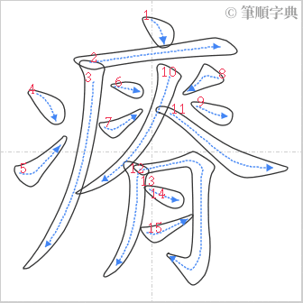 “「瘠」的筆順”