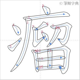 “「瘤」的筆順”