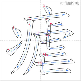 “「瘧」的筆順”