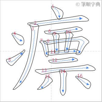 “「瘭」的筆順”