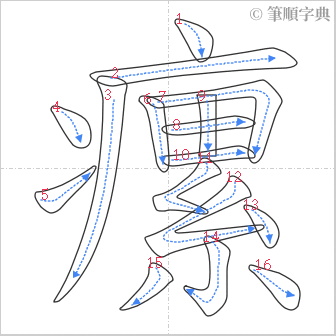 “「瘰」的筆順”