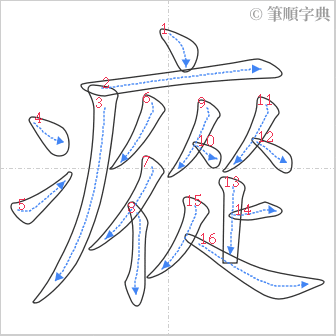 “「瘲」的筆順”