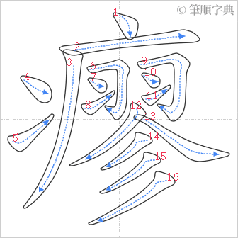 “「瘳」的筆順”