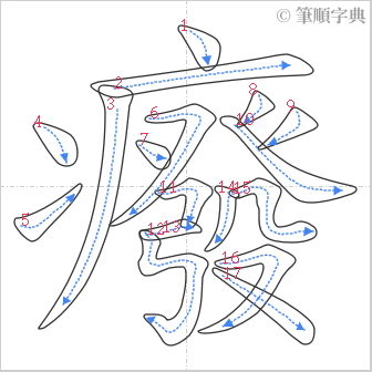 “「癈」的筆順”