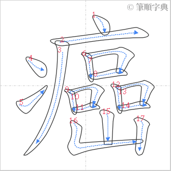 “「癌」的筆順”