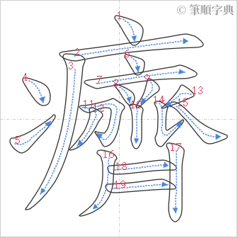 “「癠」的筆順”