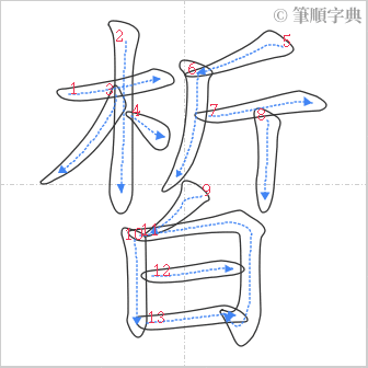 “「皙」的筆順”