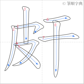 “「皯」的筆順”