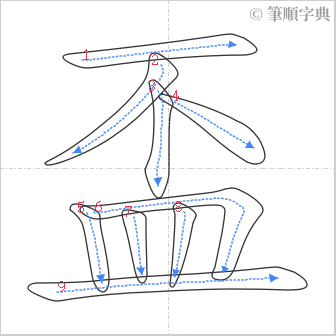 “「盃」的筆順”