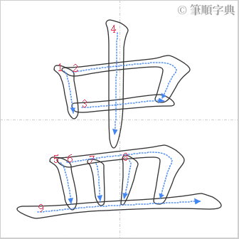 “「盅」的筆順”