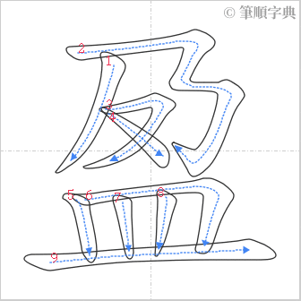 “「盈」的筆順”