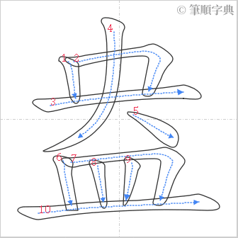 “「盎」的筆順”