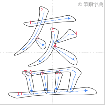 “「盔」的筆順”