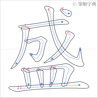 “「盛」的筆順”