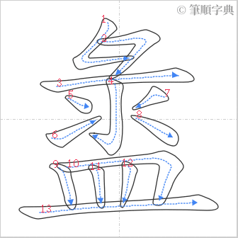 “「盝」的筆順”