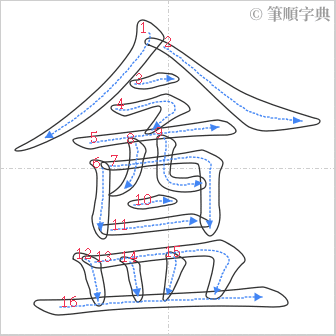 “「盦」的筆順”