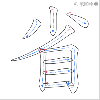 “「省」的筆順”