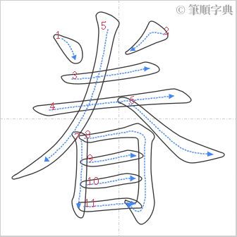 “「眷」的筆順”