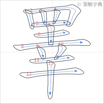 “「睪」的筆順”