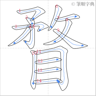 “「瞀」的筆順”