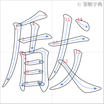 “「瞂」的筆順”