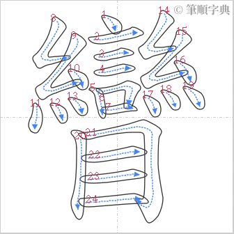 “「矕」的筆順”