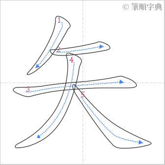 “「矢」的筆順”