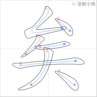 “「矣」的筆順”