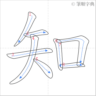 “「知」的筆順”