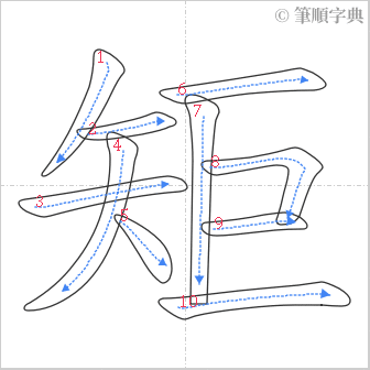 “「矩」的筆順”