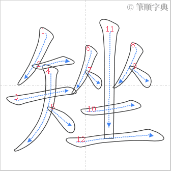 “「矬」的筆順”